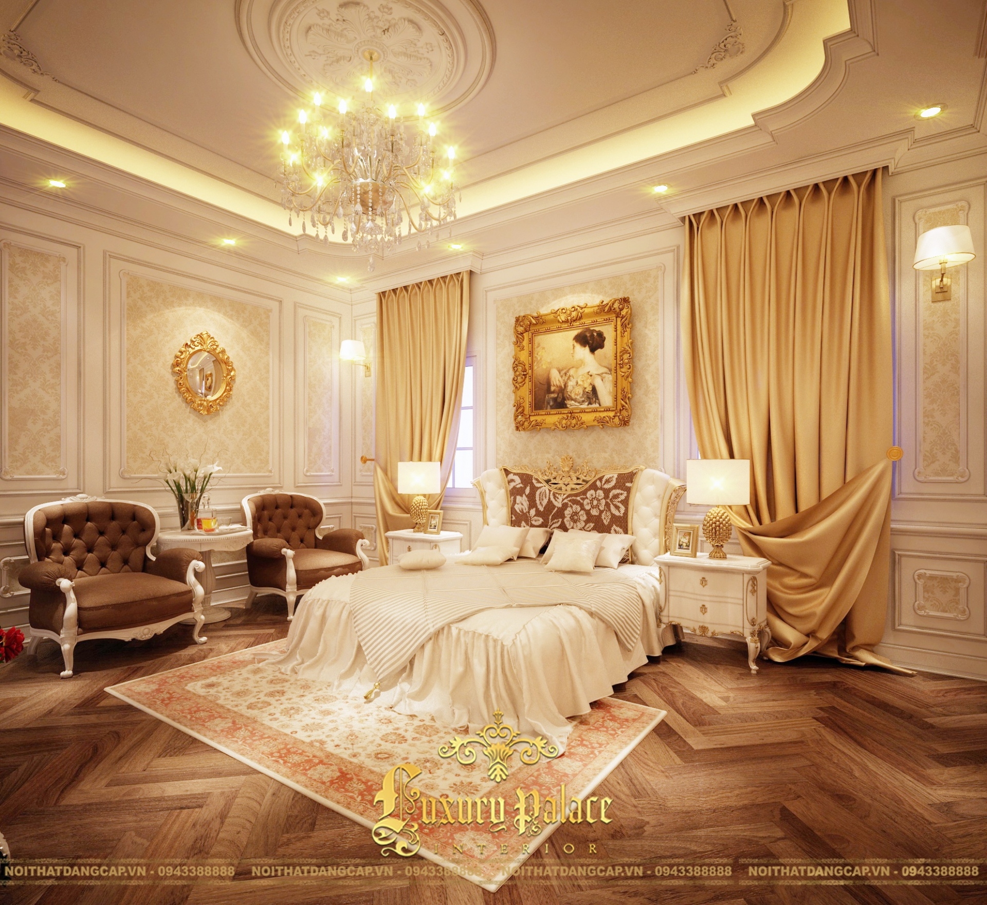 Mẫu thiết kế phòng ngủ phong cách tân cổ điển châu Âu 13