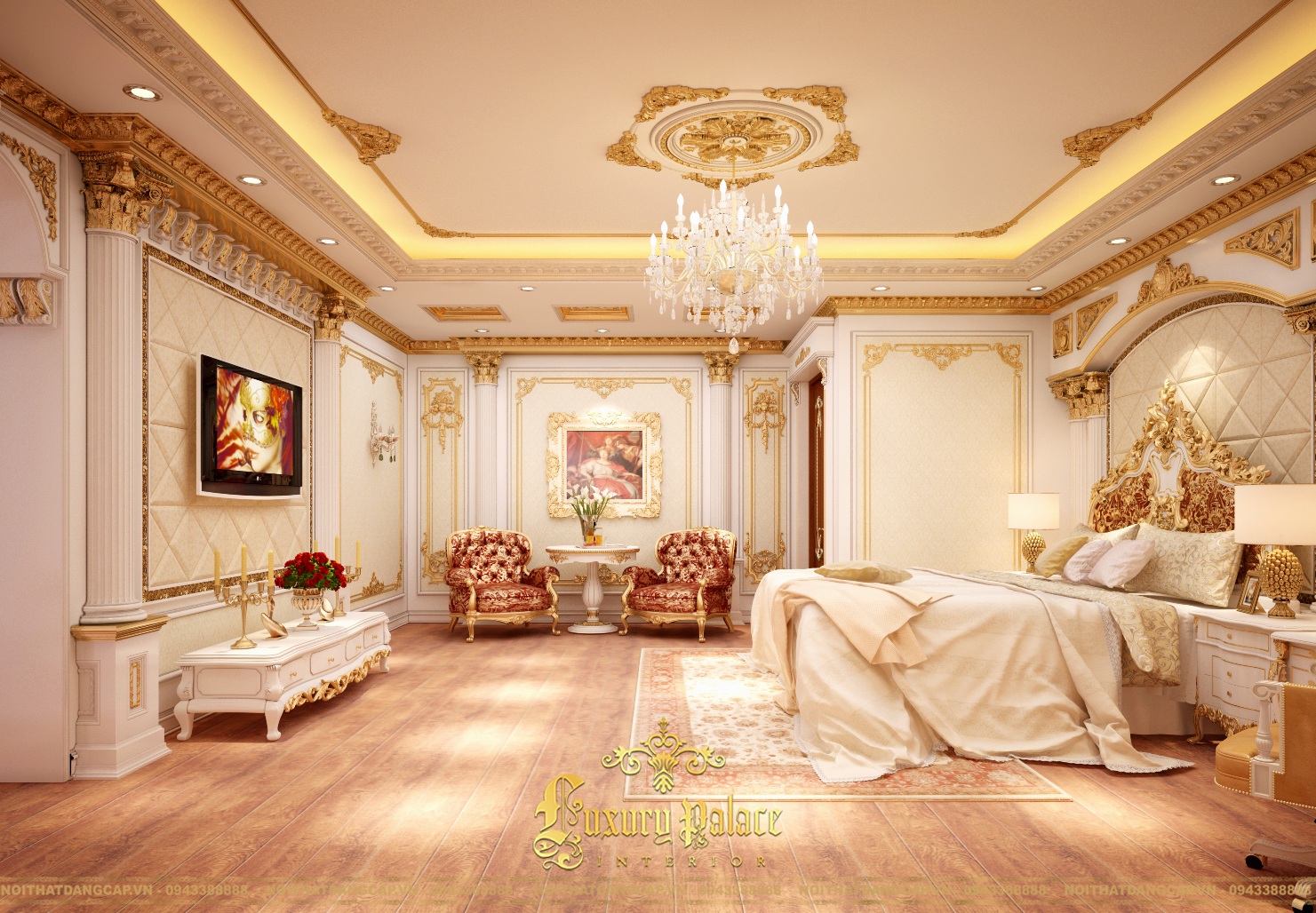 Mẫu thiết kế phòng ngủ phong cách tân cổ điển châu Âu 14