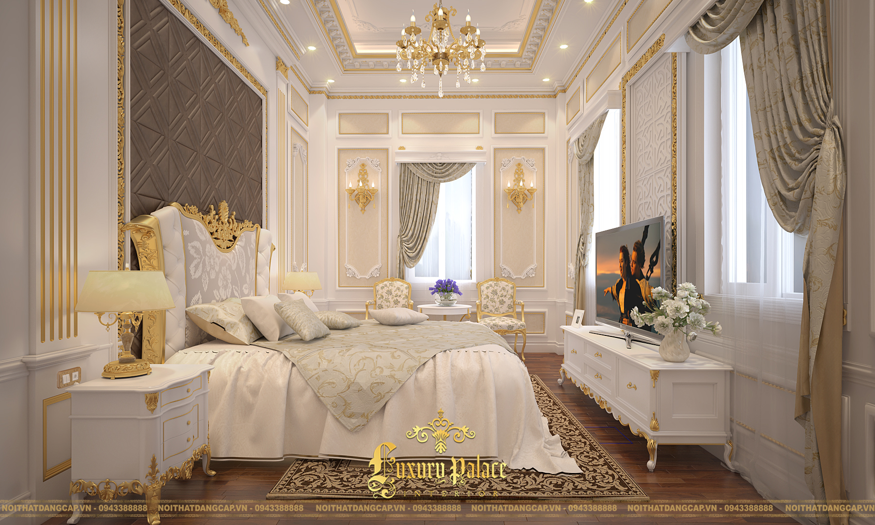 Mẫu thiết kế phòng ngủ phong cách tân cổ điển châu Âu 19