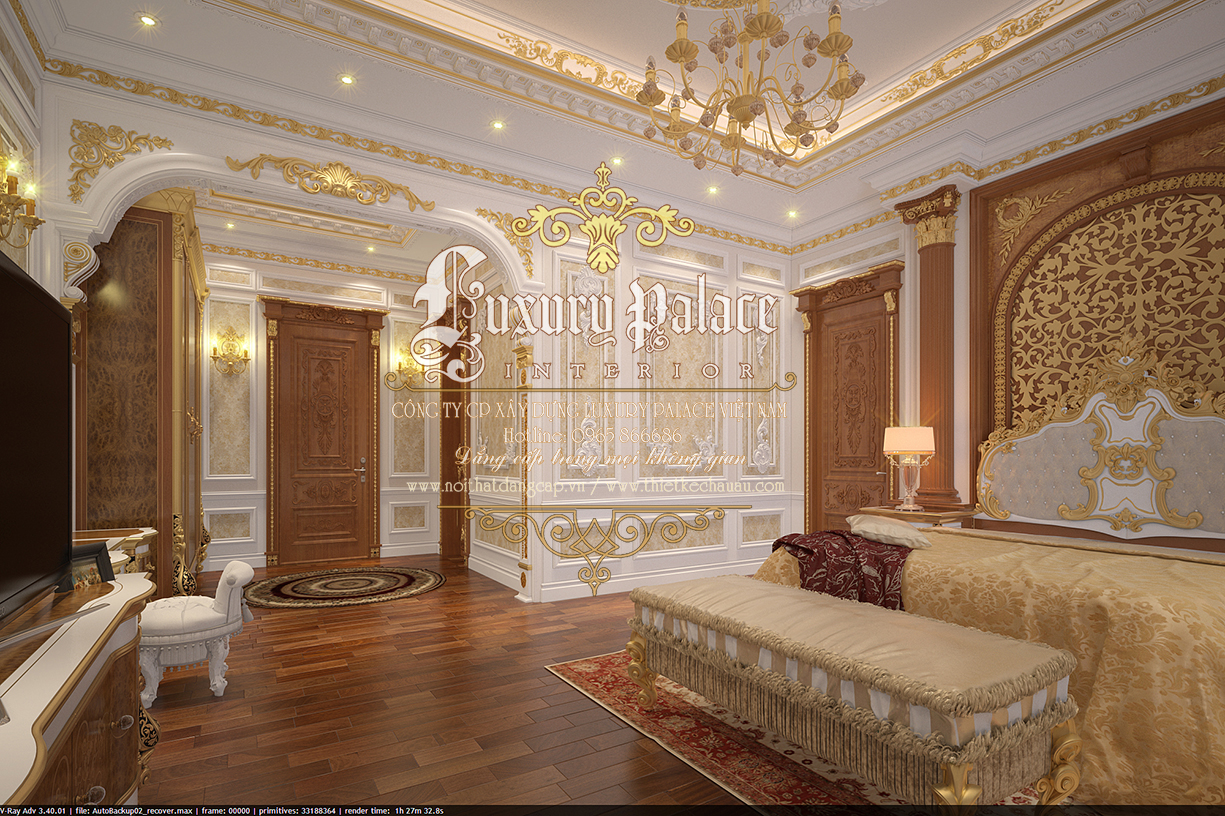 thiết kế phòng ngủ cổ điển thương hiệu Luxury Palace