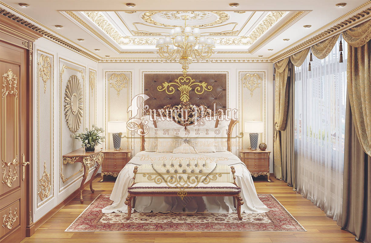 thiết kế phòng ngủ cổ điển thương hiệu Luxury Palace tinh tế