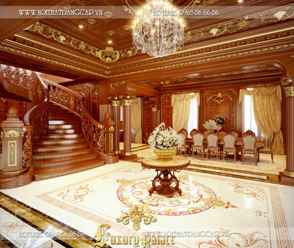 Mẫu thiết kế nội thất phòng khách theo phong cách tân cổ điển