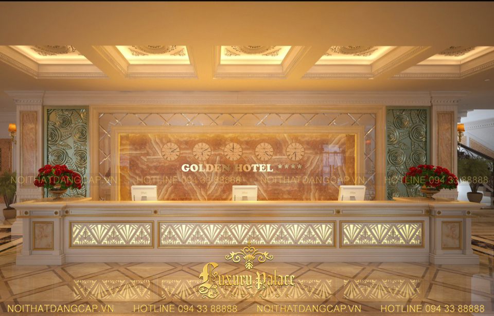 Thiết kế nội thất khách sạn dát vàng