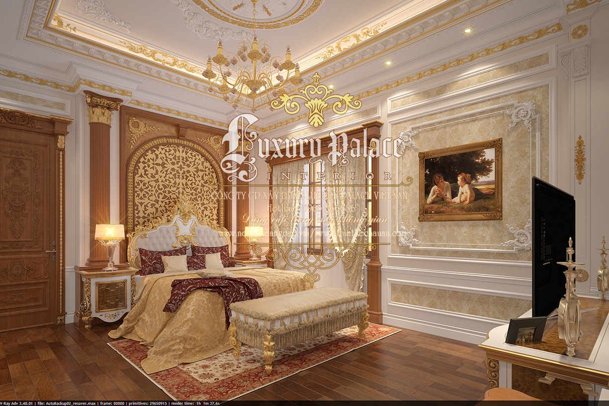 thiết kế phòng ngủ cổ điển thương hiệu Luxury Palace đẳng cấp