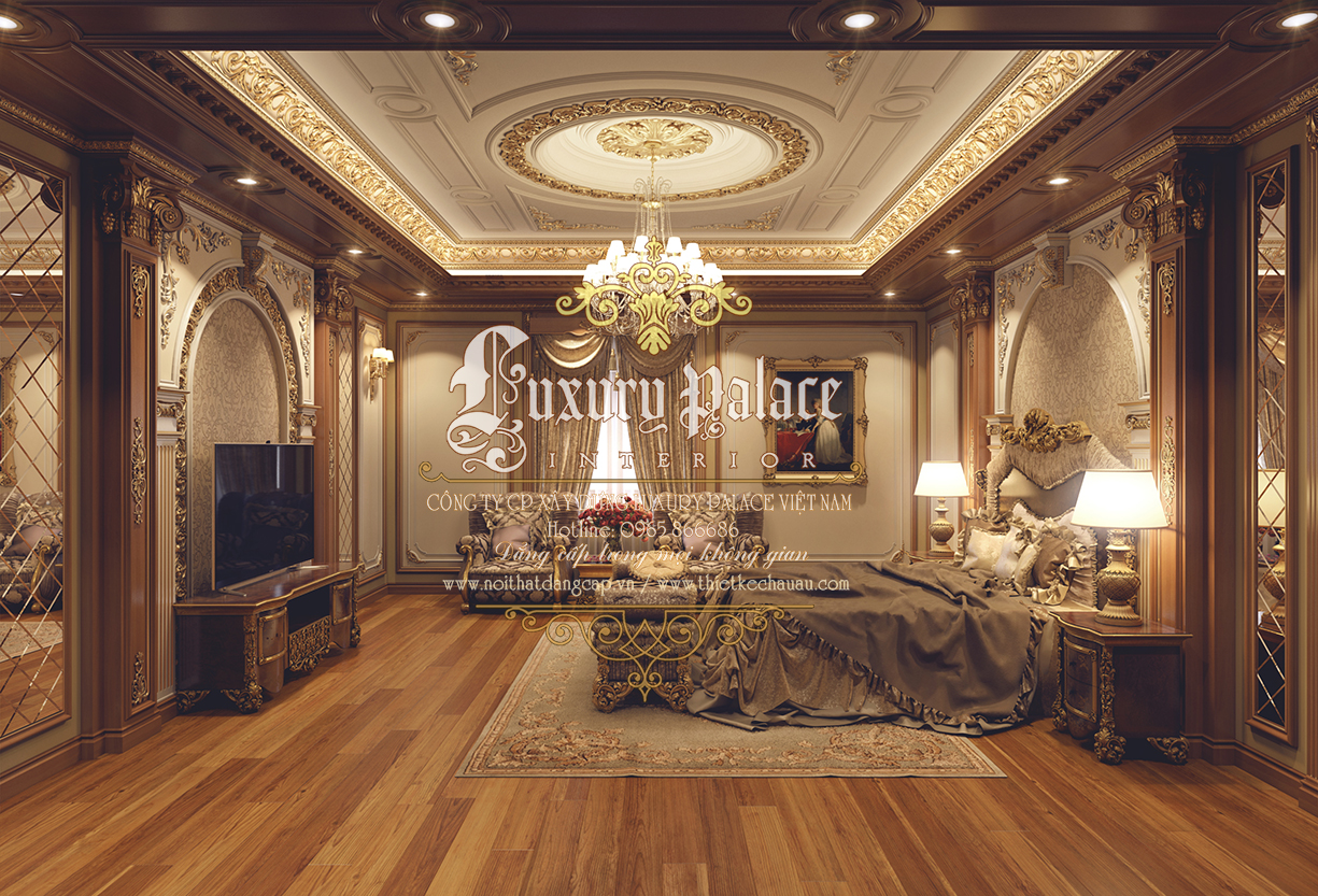 thiết kế phòng ngủ cổ điển thương hiệu Luxury Palace lịch lãm
